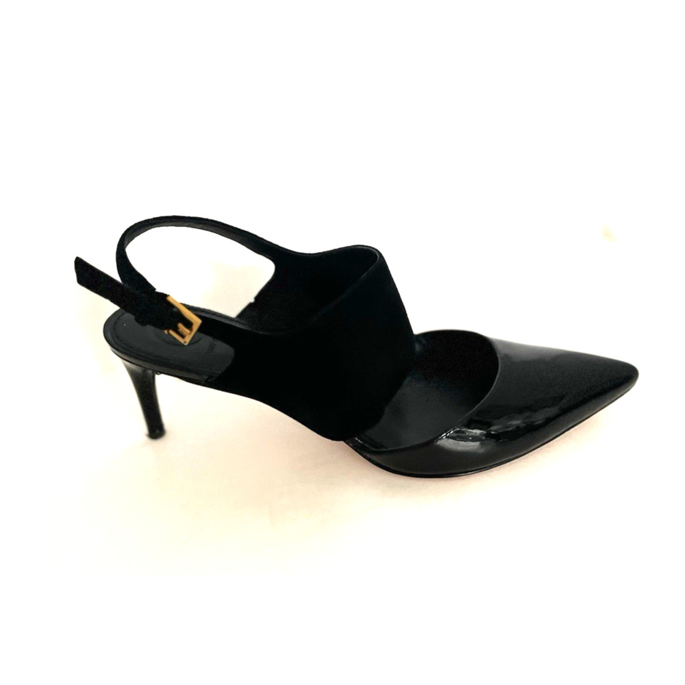 TORY BURCH ASHTON BLACK SUEDE/PATENT LEATHER PUMPS, SZ 9M, EXCELLENT CONDITION - Picture 14 of 14